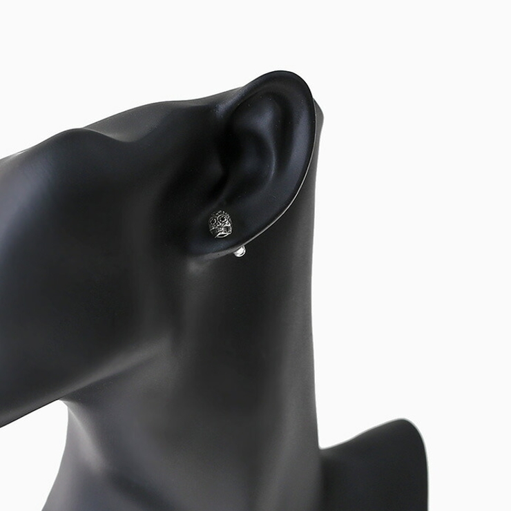 Binich(ビニッチ)メキシカンスカルスタッドピアスメンズシルバー925アクセサリー男性スタッドピアス[シルバーピアス]片耳用(1個売り)