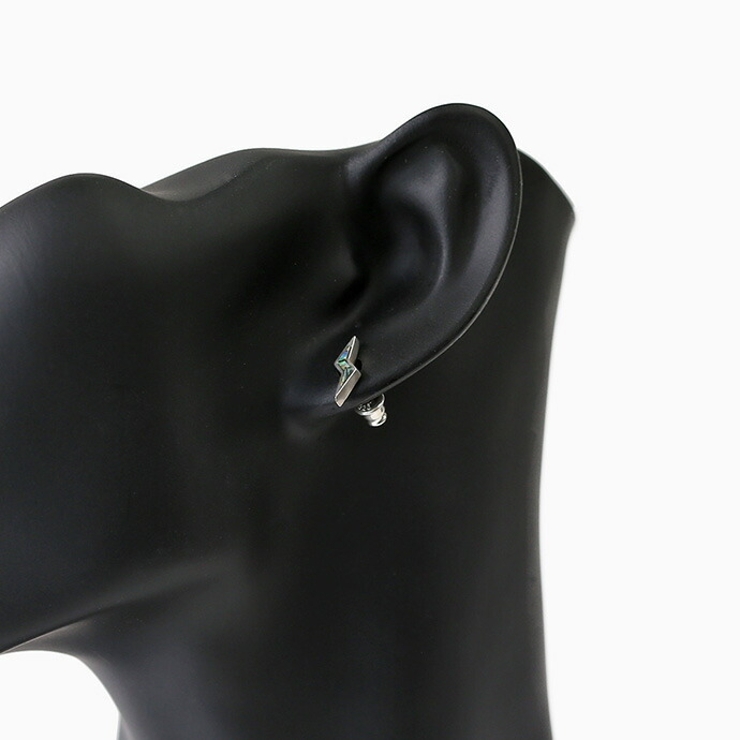 Binich(ビニッチ)シェルサンダースタッドピアスメンズスタッドピアス稲妻雷シルバー925アクセサリー[シルバーピアス]片耳用(1個売り)