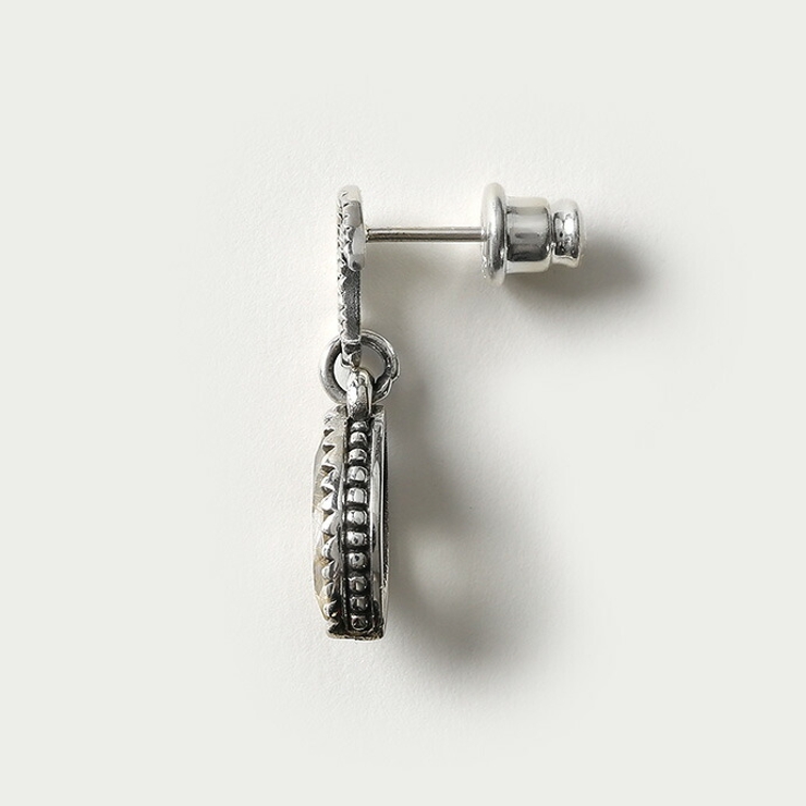 Binich(ビニッチ)ルチルクォーツムーンドロップピアス三日月シルバー925アクセサリー[シルバーピアス]片耳用(1個売り)