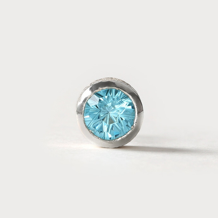 Binich(ビニッチ)スイスブルートパーズスタッドピアスメンズシルバー925アクセサリー[シルバーピアス]片耳用(1個売り)