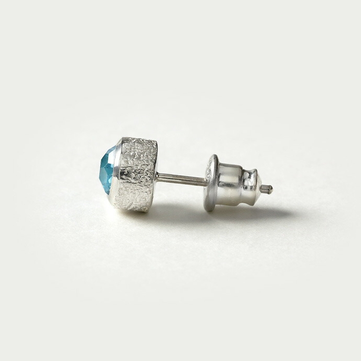 Binich(ビニッチ)スイスブルートパーズスタッドピアスメンズシルバー925アクセサリー[シルバーピアス]片耳用(1個売り)