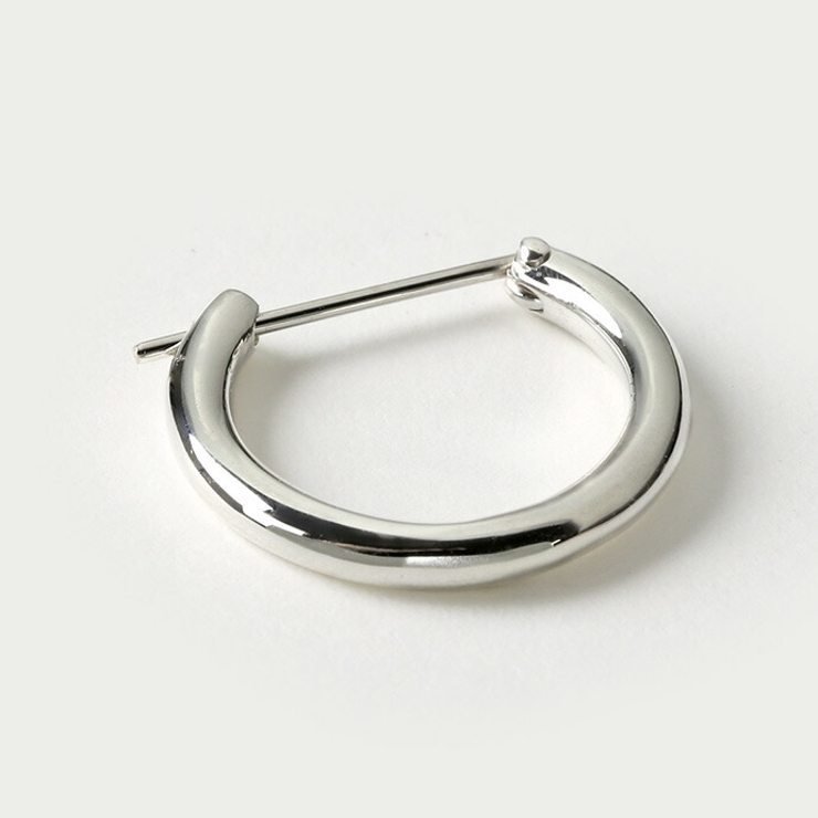 Binich(ビニッチ)16mmシンプルクロッシングフープピアスメンズフープピアスシルバー925アクセサリーシンプル[シルバーピアス]片耳用(1個売り)