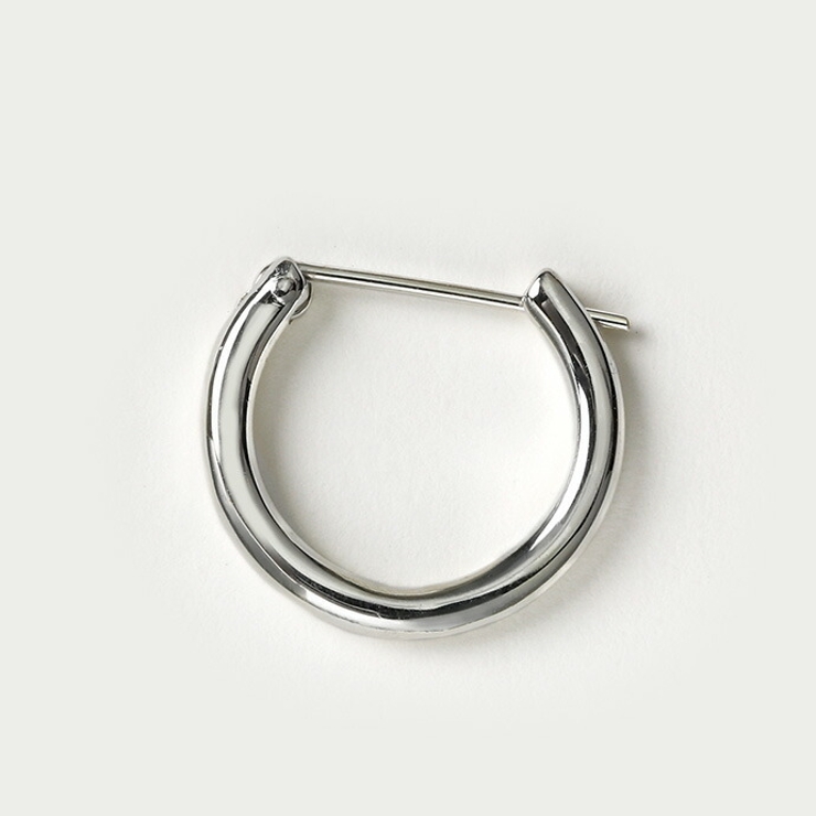 Binich(ビニッチ)16mmシンプルクロッシングフープピアスメンズフープピアスシルバー925アクセサリーシンプル[シルバーピアス]片耳用(1個売り)