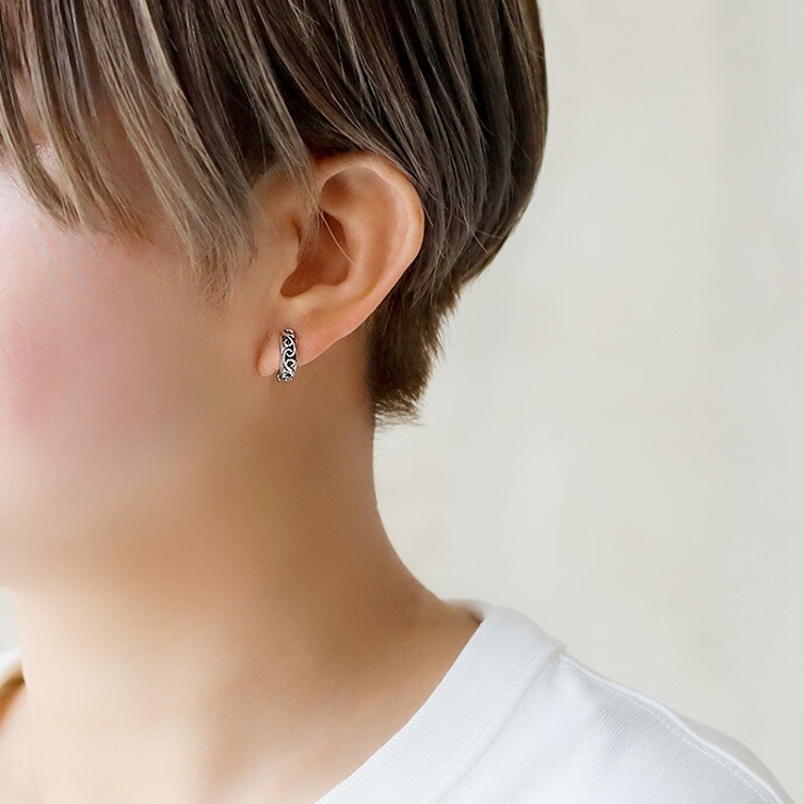 幅3mm アラベスク フェイクピアス 片耳用 1個売り | シルバーアクセサリーBinich  | 詳細画像9 