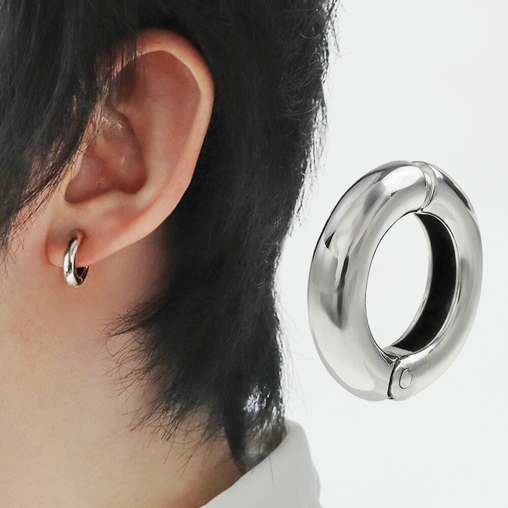 シンプル ラウンド フェイクピアス ピアス穴不要  片耳用 1個売り | シルバーアクセサリーBinich  | 詳細画像1 