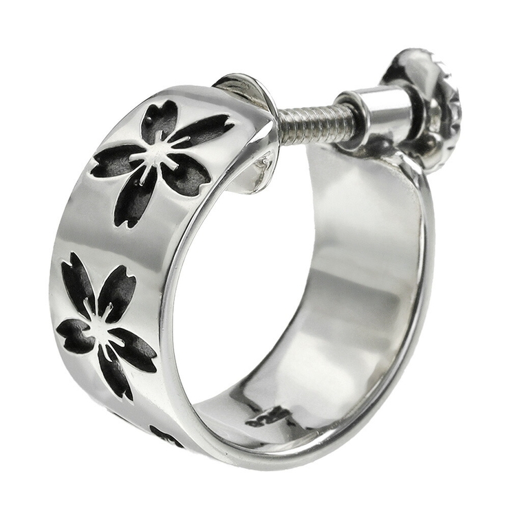 ワイド サクラ イヤリング 片耳用 1個売り | シルバーアクセサリーBinich  | 詳細画像1 