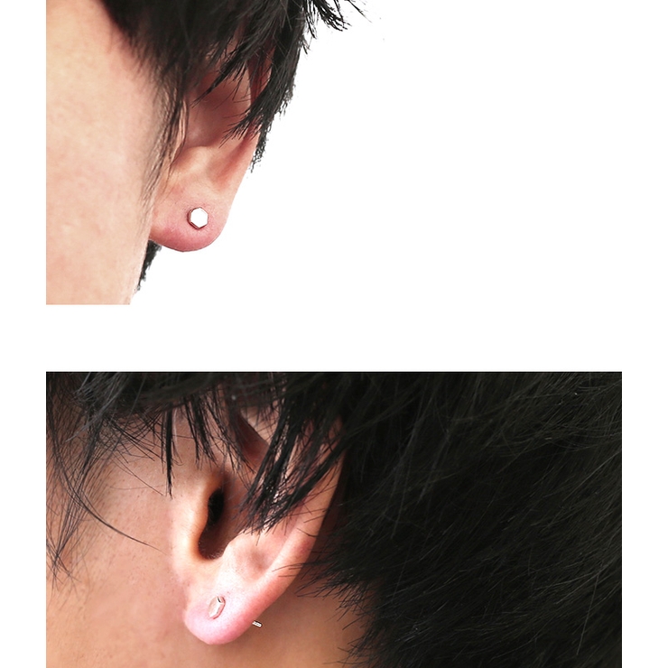 マイクロヘキサゴンピアスシルバーアクセサリー片耳用1個売りBinichビニッチ | シルバーアクセサリーBinich  | 詳細画像2 