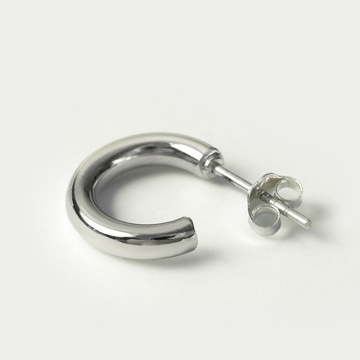 シンプル フープ スタッドピアス 片耳用 1個売り | シルバーアクセサリーBinich  | 詳細画像4 