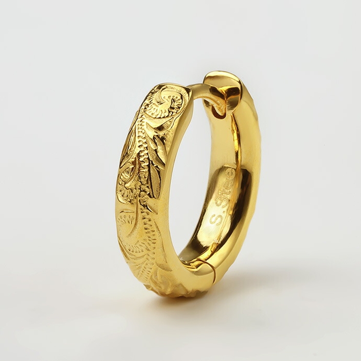 ハワイアンフープスチールピアスフープピアスメンズ片耳用1個売りBinichビニッ… | シルバーアクセサリーBinich  | 詳細画像9 