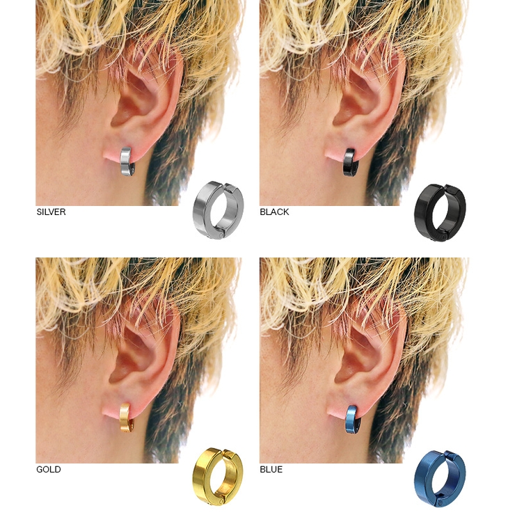 カラースチールフェイクピアスノンホール片耳用1個売りBinichビニッチ | シルバーアクセサリーBinich  | 詳細画像2 