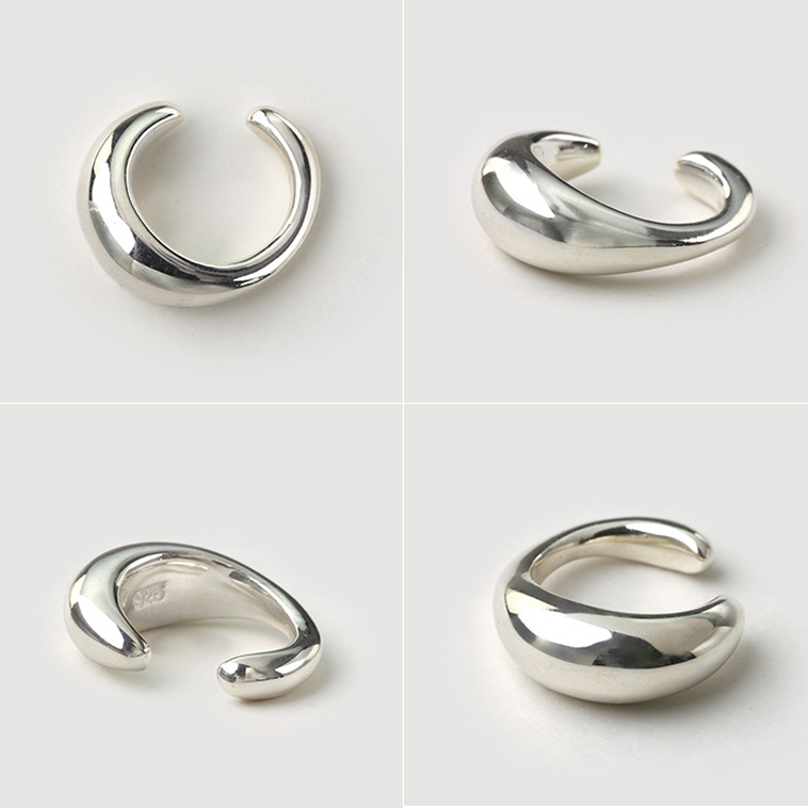 ＼10%OFFNEWYEARSALE／Binich(ビニッチ)ティアドロップフォルムイヤーカフシルバー925アクセサリーメンズ[シルバーピアス]片耳用(1個売り)