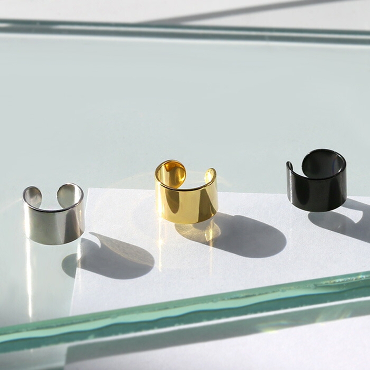 ステンレス 6mm幅平打ち イヤーカフ イヤカフ 片耳用 1個売り | シルバーアクセサリーBinich  | 詳細画像5 