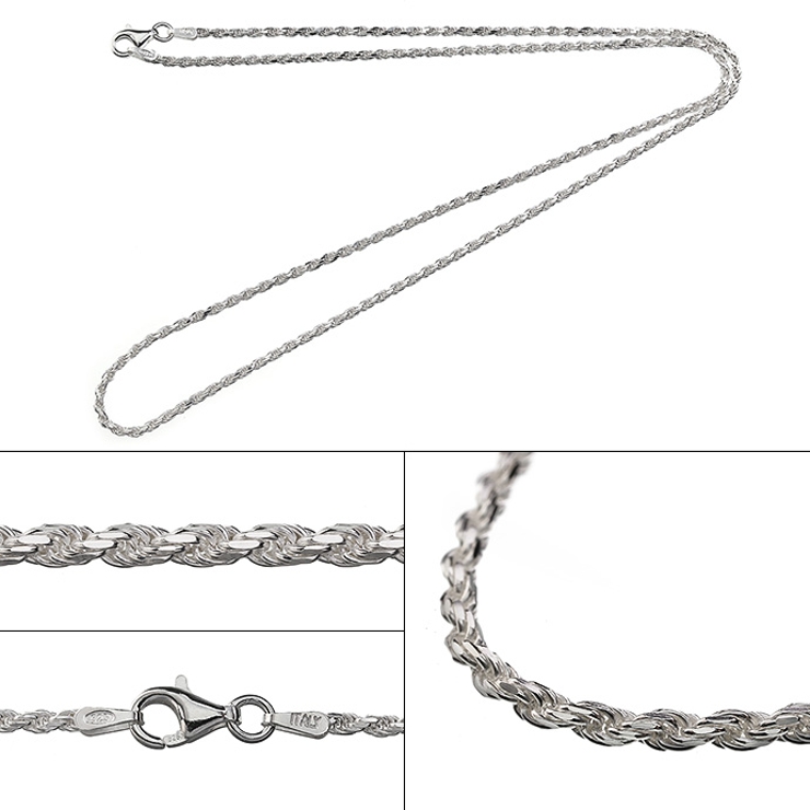 2mmカットフレンチロープチェーンネックレス50cmBinichビニッチ 2mmカットフレンチロープチェーンネックレス50cmBinichビニッチ