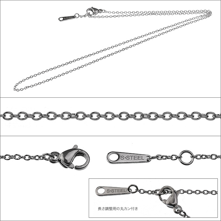 細め1 3mmアズキスチールチェーン40cm45cm50cmネックレスステンレス… | シルバーアクセサリーBinich  | 詳細画像3 