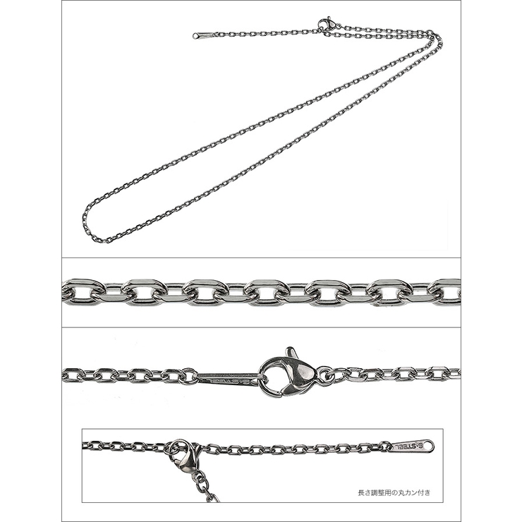 2 3mm4面カットアズキスチールチェーンネックレスステンレスチェーンBinic… | シルバーアクセサリーBinich  | 詳細画像3 