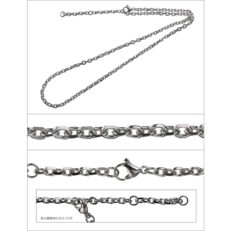 3.5mm4面カットアズキステンレスチェーンBinichビニッチ | シルバーアクセサリーBinich  | 詳細画像3 