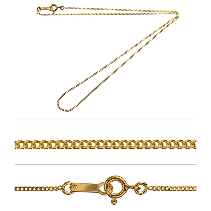 女性用極細ゴールドコーティング1mm喜平チェーン40cmネックレスBinichビ… | シルバーアクセサリーBinich  | 詳細画像3 