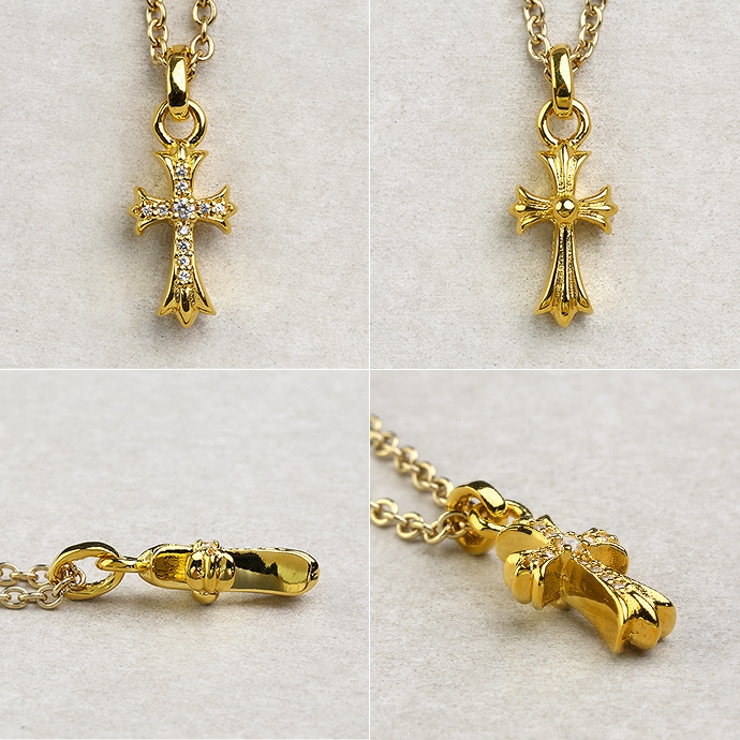 ジルコニアフレアクロスペンダントゴールドカラータイプトップのみBinichビニッ… | シルバーアクセサリーBinich  | 詳細画像3 