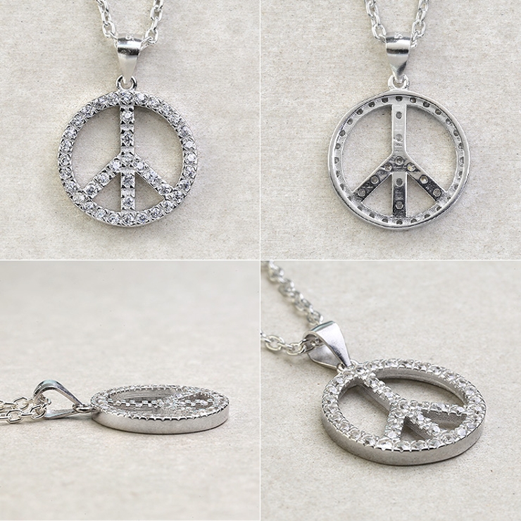 パヴェピースマークペンダントトップのみネックレスB系Binichビニッチ | シルバーアクセサリーBinich  | 詳細画像3 