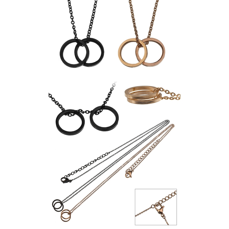 ペア販売シンプルツインリングペアペンダントチェーン付属Binichビニッチ | シルバーアクセサリーBinich  | 詳細画像3 