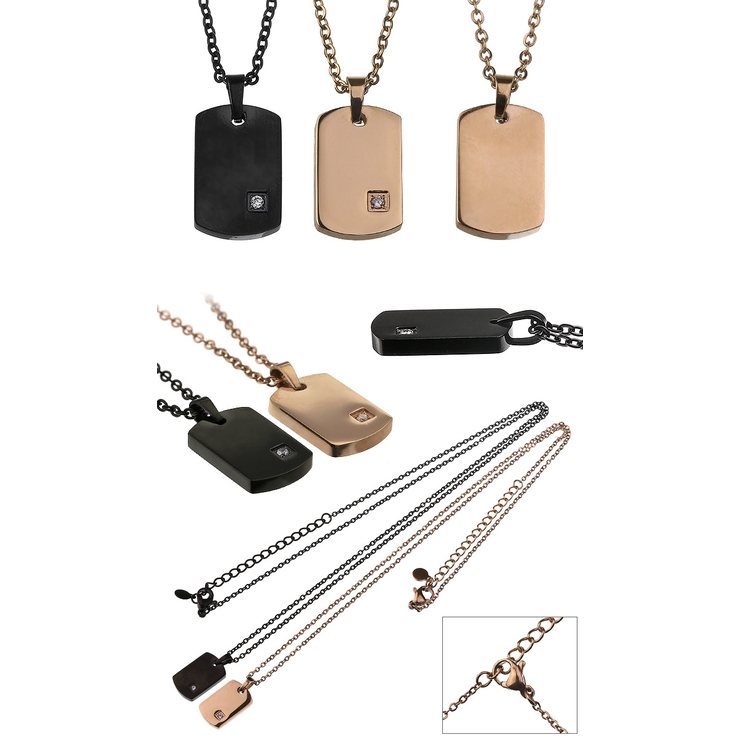 ペア販売スモールプレートジルコニアペアペンダントチェーン付属Binichビニッチ | シルバーアクセサリーBinich  | 詳細画像3 