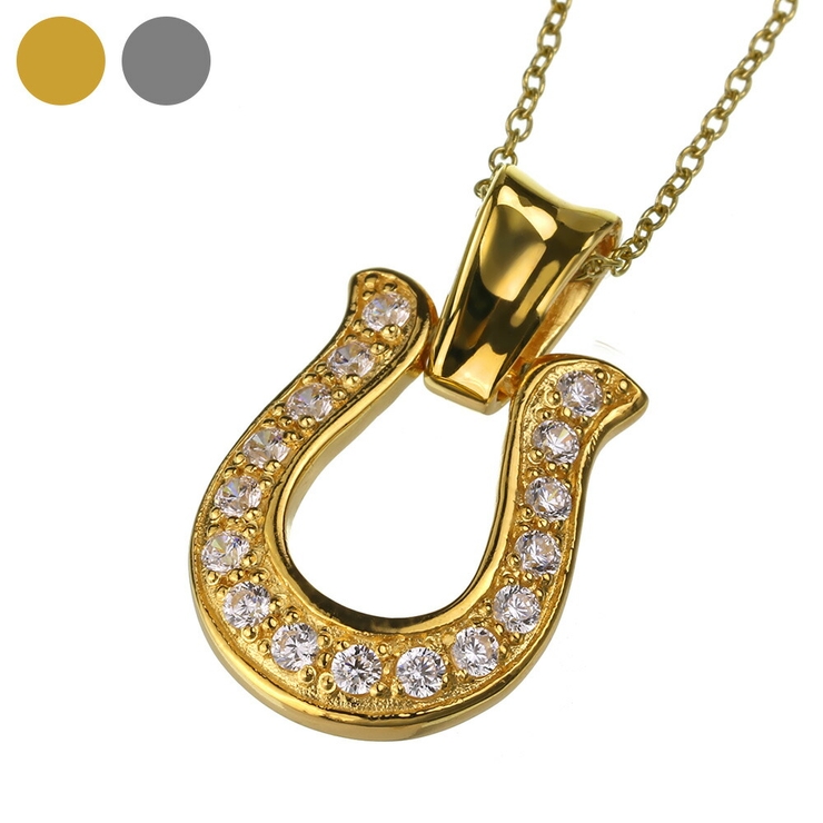 ジルコニア カーブ ホースシュー ペンダント ステンレスチェーン付属 | シルバーアクセサリーBinich  | 詳細画像1 