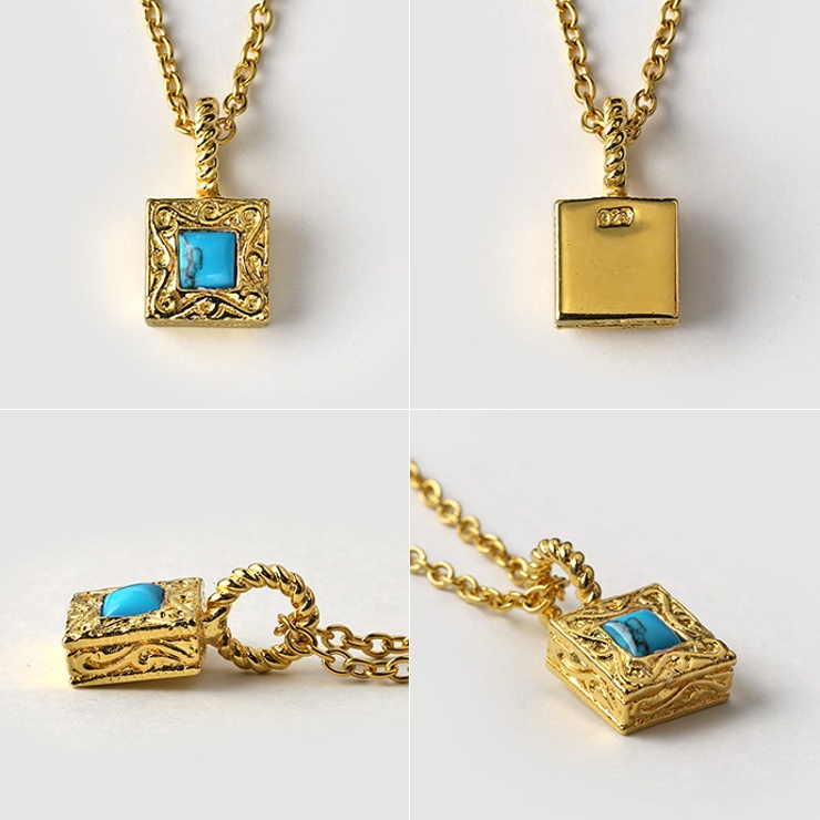 NY発 スクエア ターコイズ ゴールド ネックレス NY発 スクエア ターコイズ ゴールド ネックレス (ネックレス