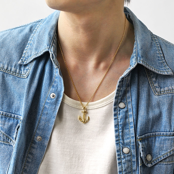 チェーンセットbassn 0006ハワイアンアンカーペンダントゴールドカラータイ… | シルバーアクセサリーBinich  | 詳細画像2 