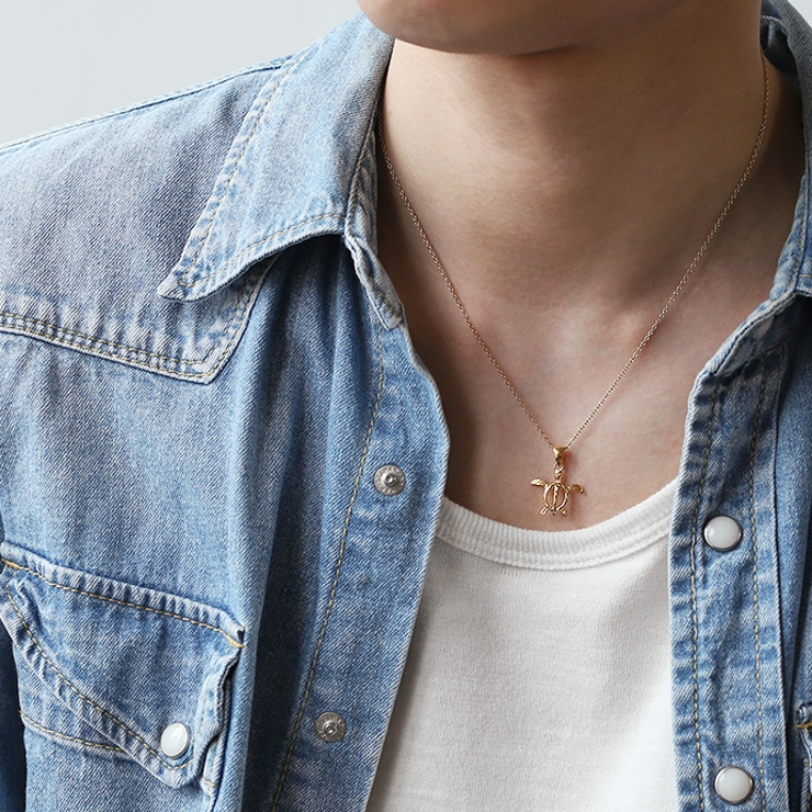 スモールハワイアンホヌペンダントゴールドカラータイプトップのみネックレスBini… | シルバーアクセサリーBinich  | 詳細画像2 