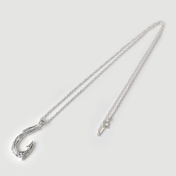 ハワイアンフィッシュフックペンダントネックレス2mmアズキチェーンセットBini… | シルバーアクセサリーBinich  | 詳細画像4 