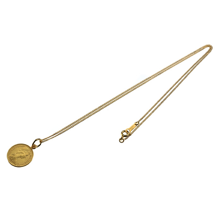ミニエリザベスコインペンダントネックレスゴールドカラータイプゴールドコーティング… | シルバーアクセサリーBinich  | 詳細画像3 