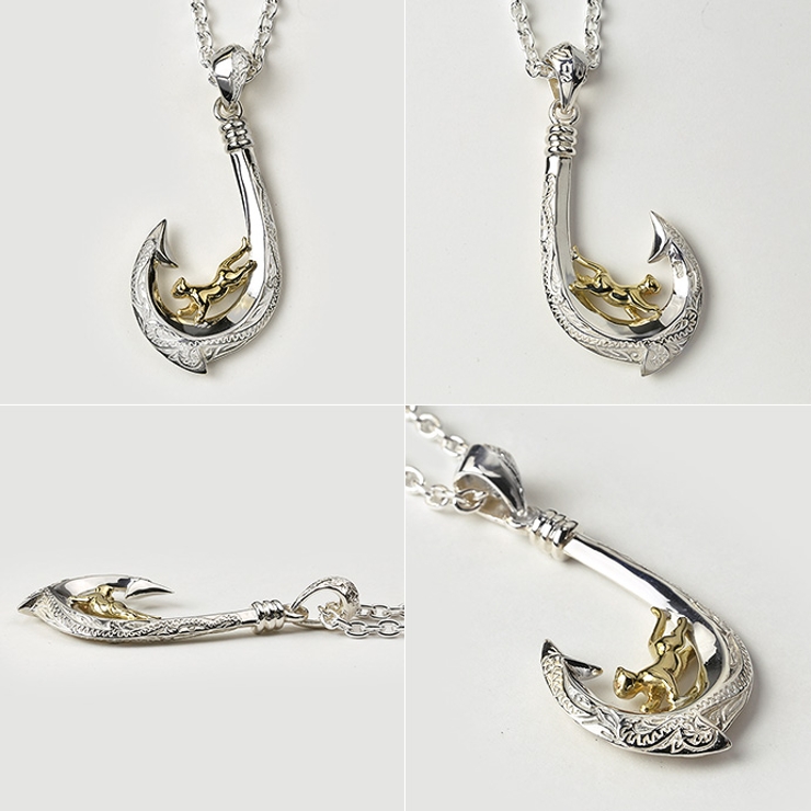 キャットオンフィッシュフックペンダントトップのみネックレスハワイアンBinich… | シルバーアクセサリーBinich  | 詳細画像4 