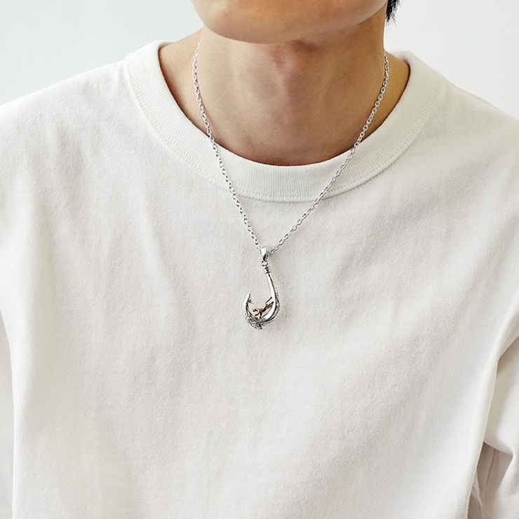キャットオンフィッシュフックペンダントトップのみネックレスハワイアンBinich… | シルバーアクセサリーBinich  | 詳細画像2 
