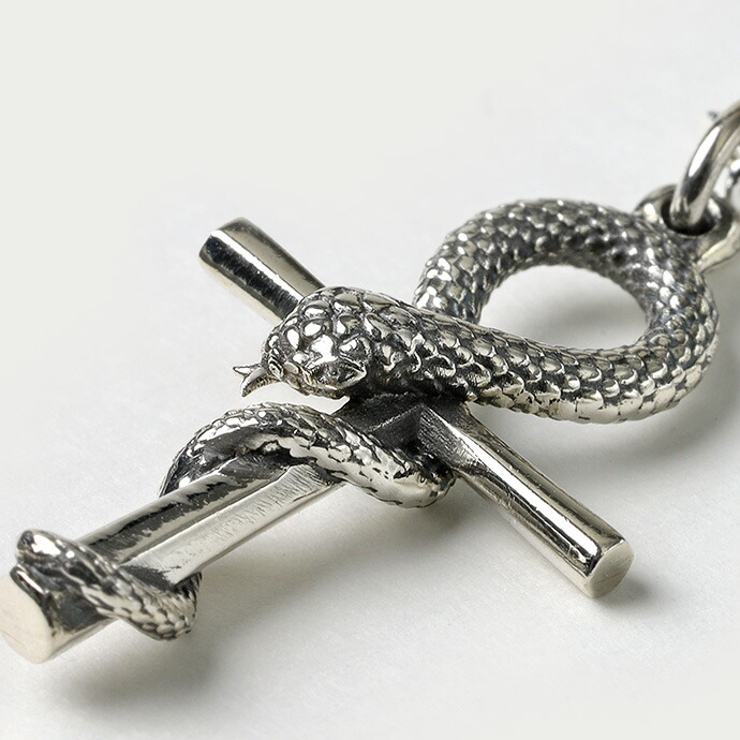 スネーク アンク クロス ペンダント  2mmアズキチェーンセット | シルバーアクセサリーBinich  | 詳細画像7 