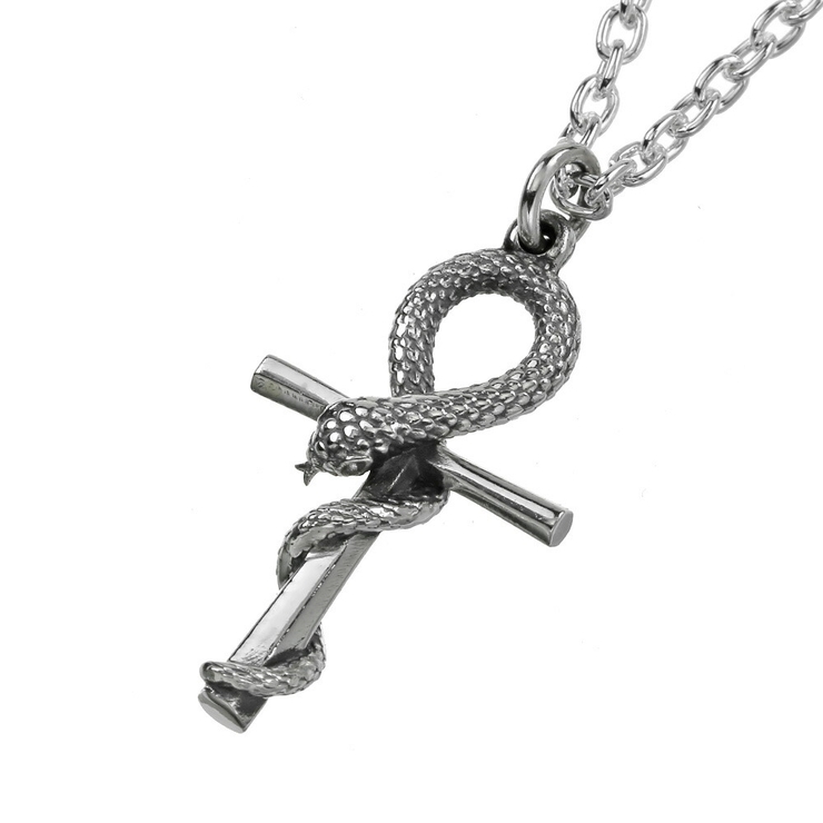 スネーク アンク クロス ペンダント  2mmアズキチェーンセット | シルバーアクセサリーBinich  | 詳細画像1 