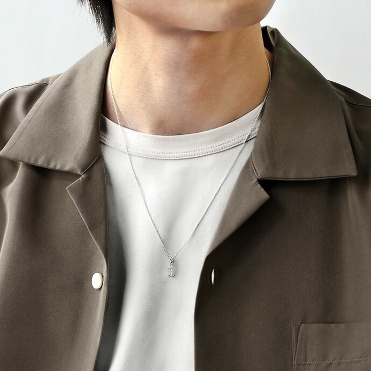 ミニ ジルコニア ナンバー ペンダント 1.1mmアズキチェーンセット | シルバーアクセサリーBinich  | 詳細画像8 