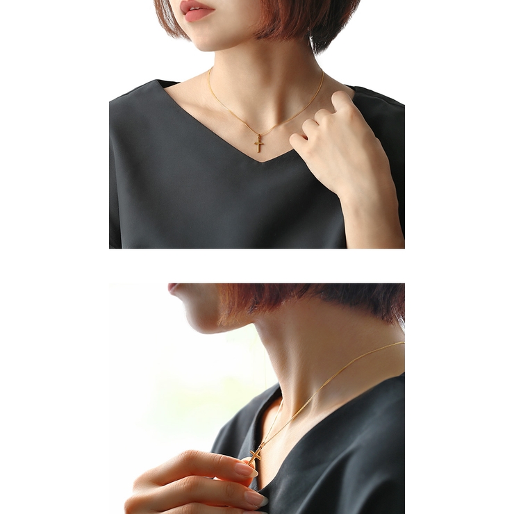 シルバー925ネックレスゴールドコーティングシルバークロスネックレスBinich… | シルバーアクセサリーBinich  | 詳細画像3 