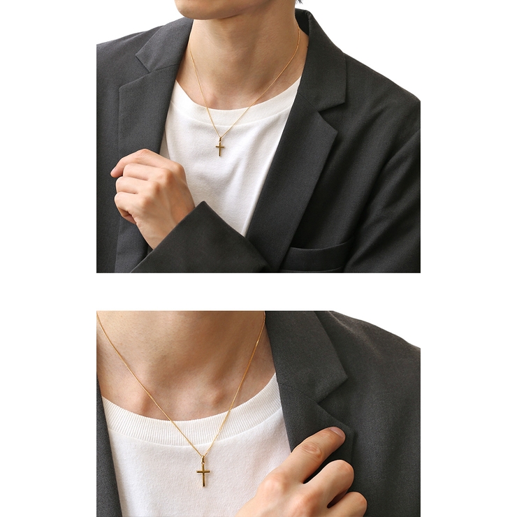 シルバー925ネックレスゴールドコーティングシルバークロスネックレスBinich… | シルバーアクセサリーBinich  | 詳細画像2 