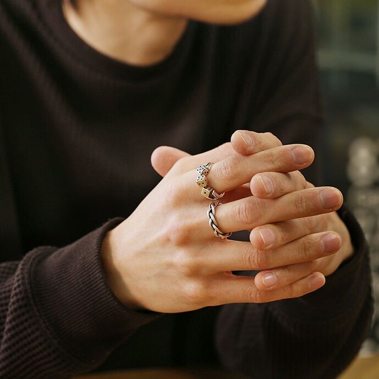 Binich(ビニッチ)トリプルダイスリングメンズ指輪メンズシルバー925アクセサリーサイコロ[シルバーリング]