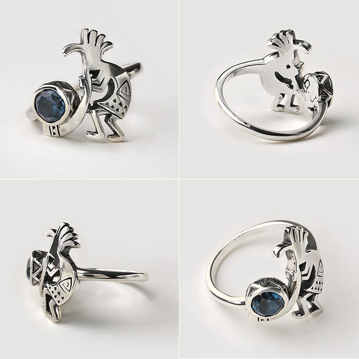 Binich(ビニッチ)ココペリブルートパーズリングメンズ指輪メンズシルバーアクセサリー[シルバーリング]