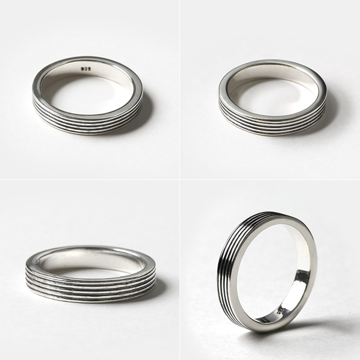 Binich(ビニッチ)フォーブラックラインリングメンズ指輪メンズピンキーシルバーアクセサリー[シルバーリング]