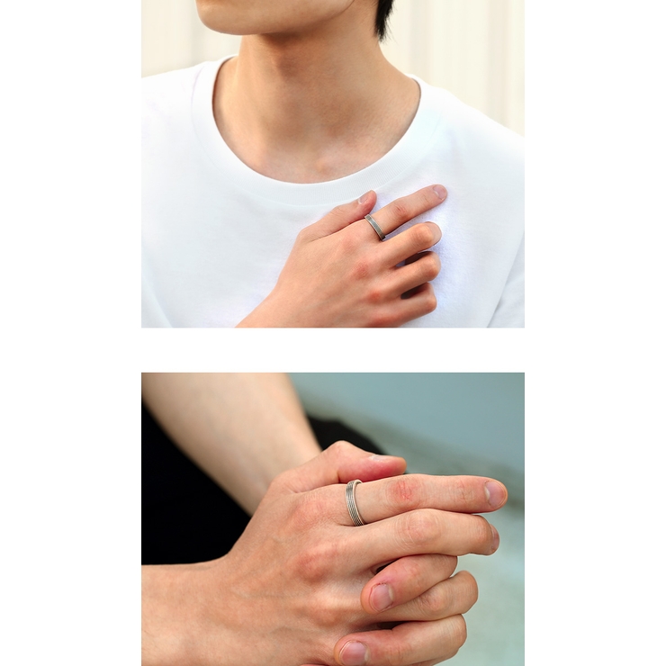 Binich(ビニッチ)フォーブラックラインリングメンズ指輪メンズピンキーシルバーアクセサリー[シルバーリング]
