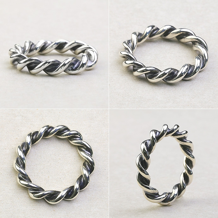 【ペア販売】ツートンスクリューペアリングメンズレディースリング
