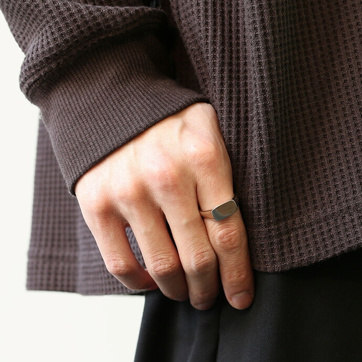Binich(ビニッチ)スリム印台リングメンズ指輪メンズシルバー925アクセサリーシグネットリング[シルバーリング]
