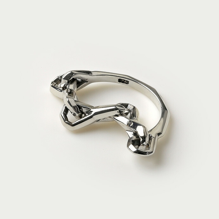 Binich(ビニッチ)ツイストインフィニティチェーンリングメンズ指輪メンズシルバー925アクセサリー[シルバーリング]