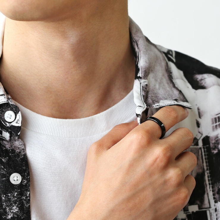 カラースチールリング全4色ブルーブラックシルバーゴールドステンレススチールシンプ… | シルバーアクセサリーBinich  | 詳細画像6 