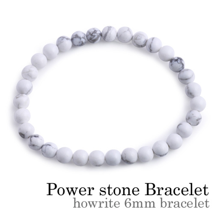 ハウライトブレスレット6mm玉ストーン天然石Binichビニッチ | シルバーアクセサリーBinich  | 詳細画像1 