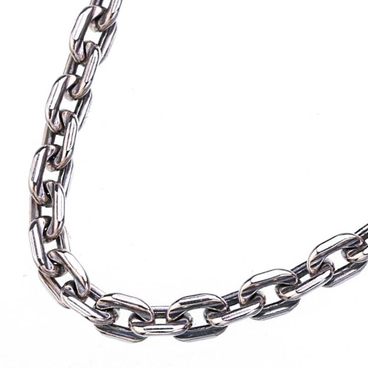 標準4mmカットあずきスモークアンカーチェーン50cmシルバーチェーンBinic… | シルバーアクセサリーBinich  | 詳細画像1 