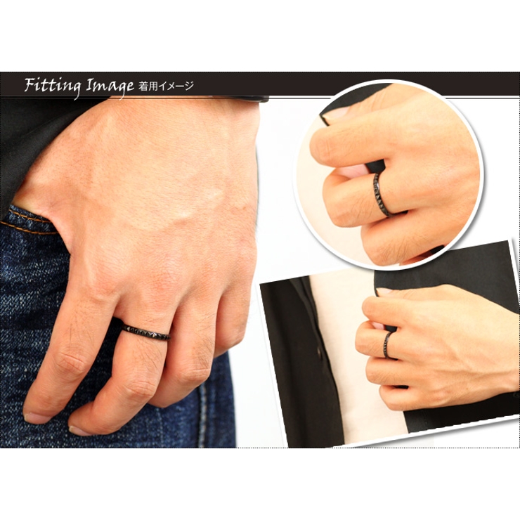 ブラックスタッズリングステンレススチールアクセサリー指輪Binichビニッチ | シルバーアクセサリーBinich  | 詳細画像3 