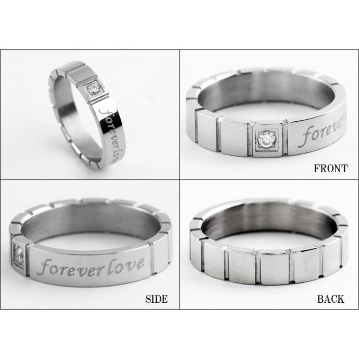 ワンストーンラバーズリングステンレススチールアクセサリー指輪Binichビニッチ | シルバーアクセサリーBinich  | 詳細画像2 